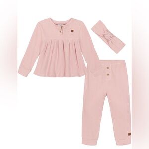 Calvin Klein baby girl waffle knit set with headband size 6/9 months